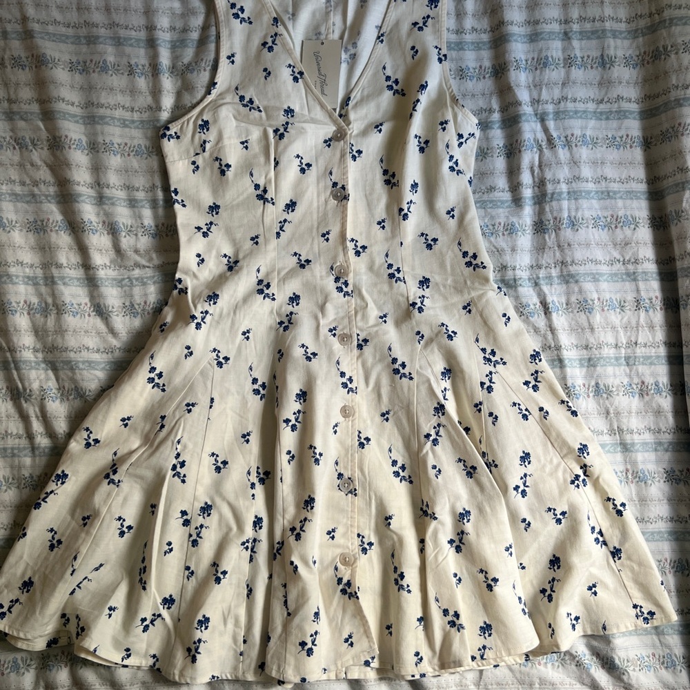 Universal Thread Cream and Blue Floral Dress